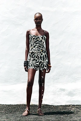 PRINTED LINEN TOP