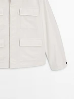 Cotton blend jacket with pockets
