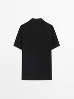 Short sleeve cotton knit polo shirt