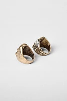 2-PACK OF SKULL-HEWN RINGS KATE MOSS X ZARA