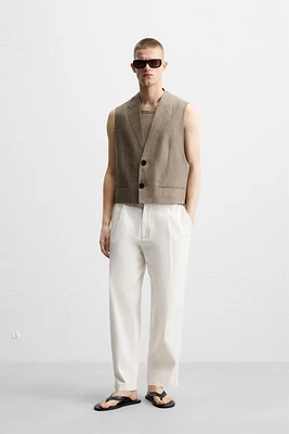 GILET STRUCTURÉ LIN - COTON