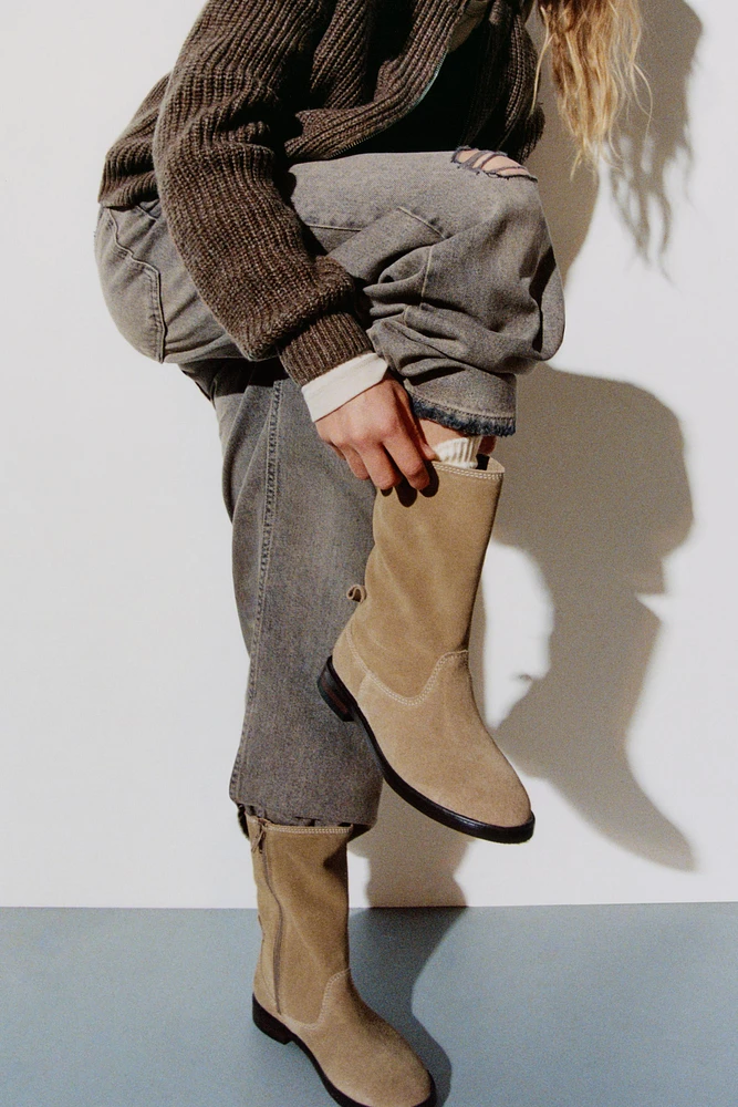 SPLIT LEATHER BOOTS