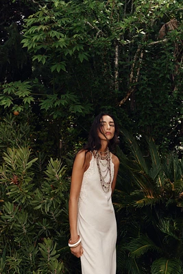 COMBINATION CROCHET MIDI DRESS