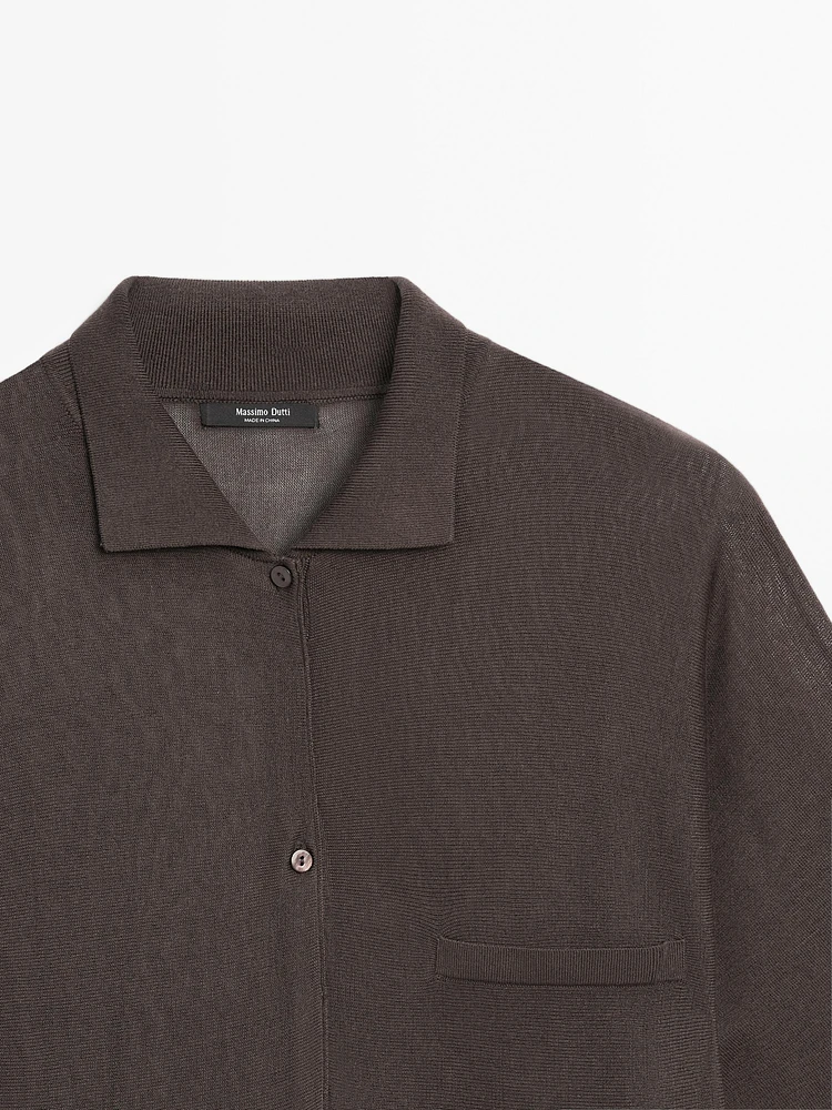 Flowing cape-style polo shirt