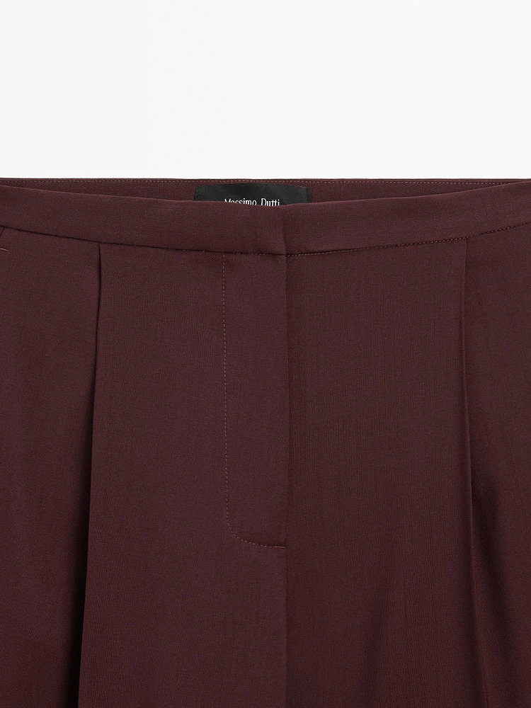 100% wool dart trousers