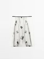 Printed skirt with tie waist