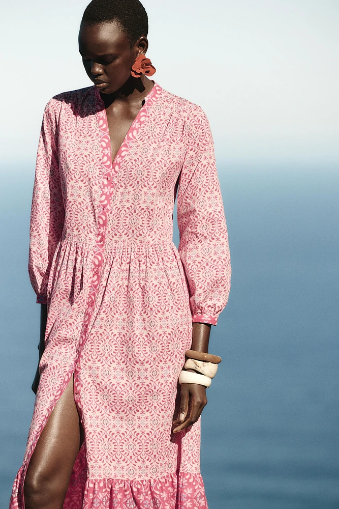 PRINTED MIDI DRESS
