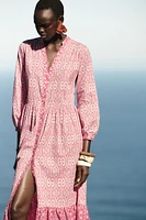 PRINTED MIDI DRESS