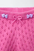 BEADED KNIT SHORTS