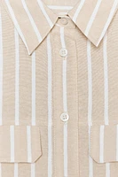 METALLIC THREAD STRIPED CROP TOP