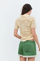 SHORTS SATINÉS AVEC DENTELLE