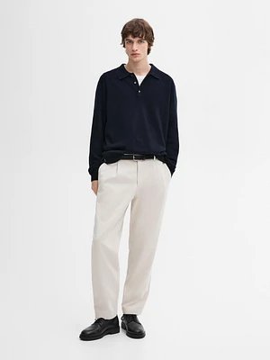 Pull en maille à col polo 100 % cachemire