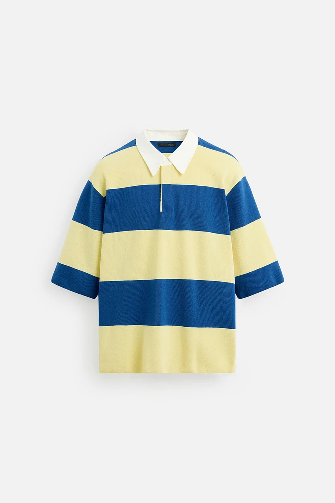 STRIPED KNIT POLO