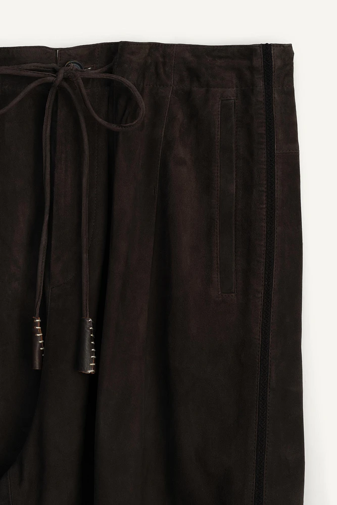 LIMITED EDITION SUEDE WIDE FIT PANTS