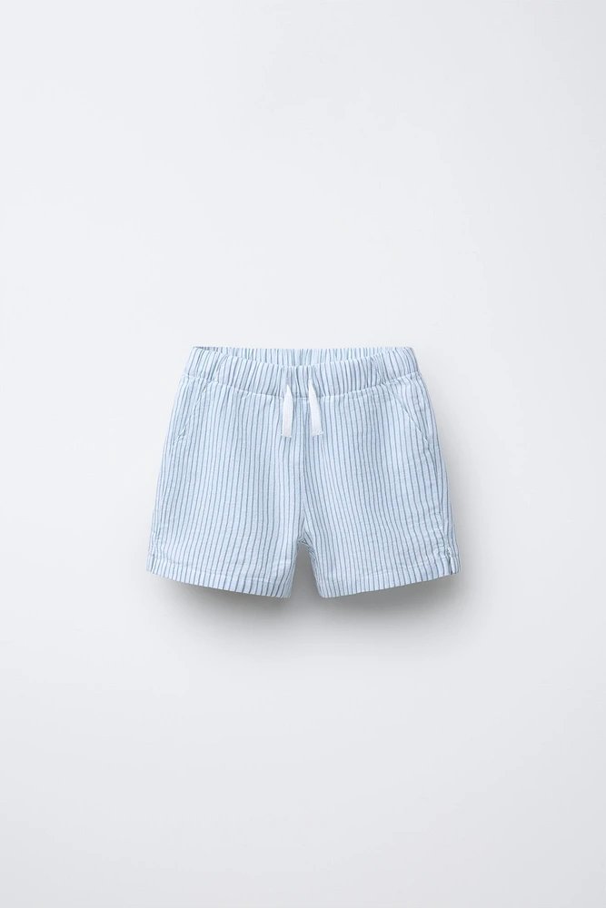 TEXTURED STRIPED SHORTS