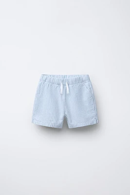 TEXTURED STRIPED SHORTS