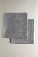 SERVIETTE DE TABLE COTON CHINÉ (LOT DE 2)