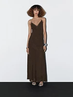 Robe longue nuisette froncée