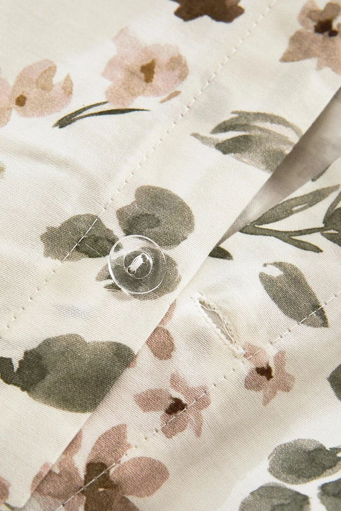 FLORAL PRINT SATEEN DUVET COVER