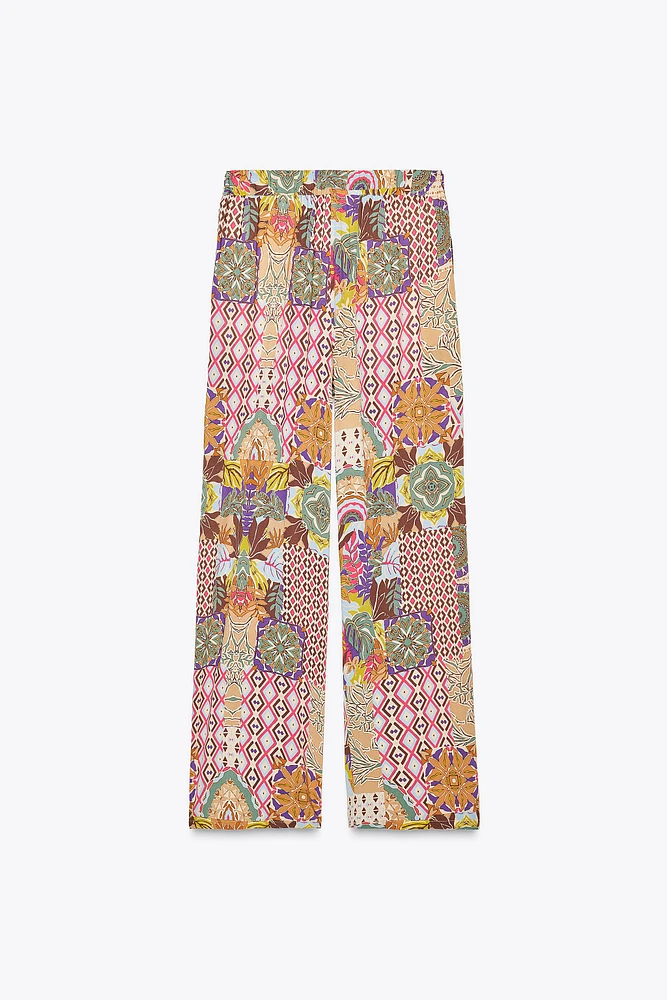 WIDE LEG PRINTED PANTS