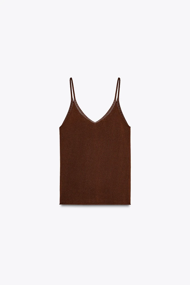 TOP EN MAILLE À BRETELLES