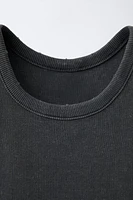 RIBBED WASHED EFFECT T-SHIRT