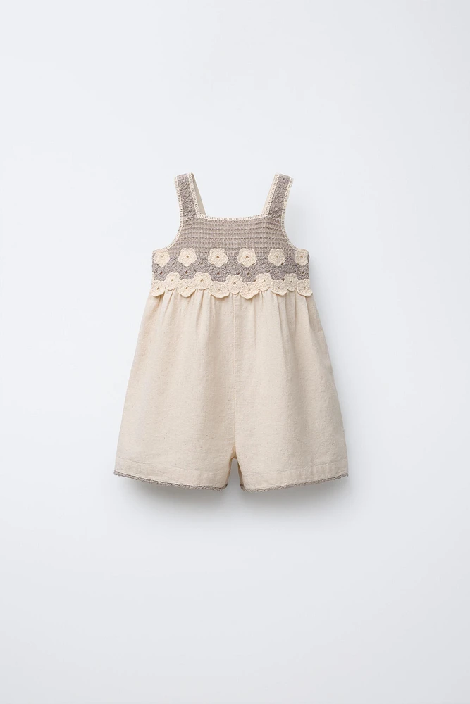 CROCHET FLORAL JUMPSUIT