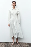 FITTED WAIST POPLIN DRESS