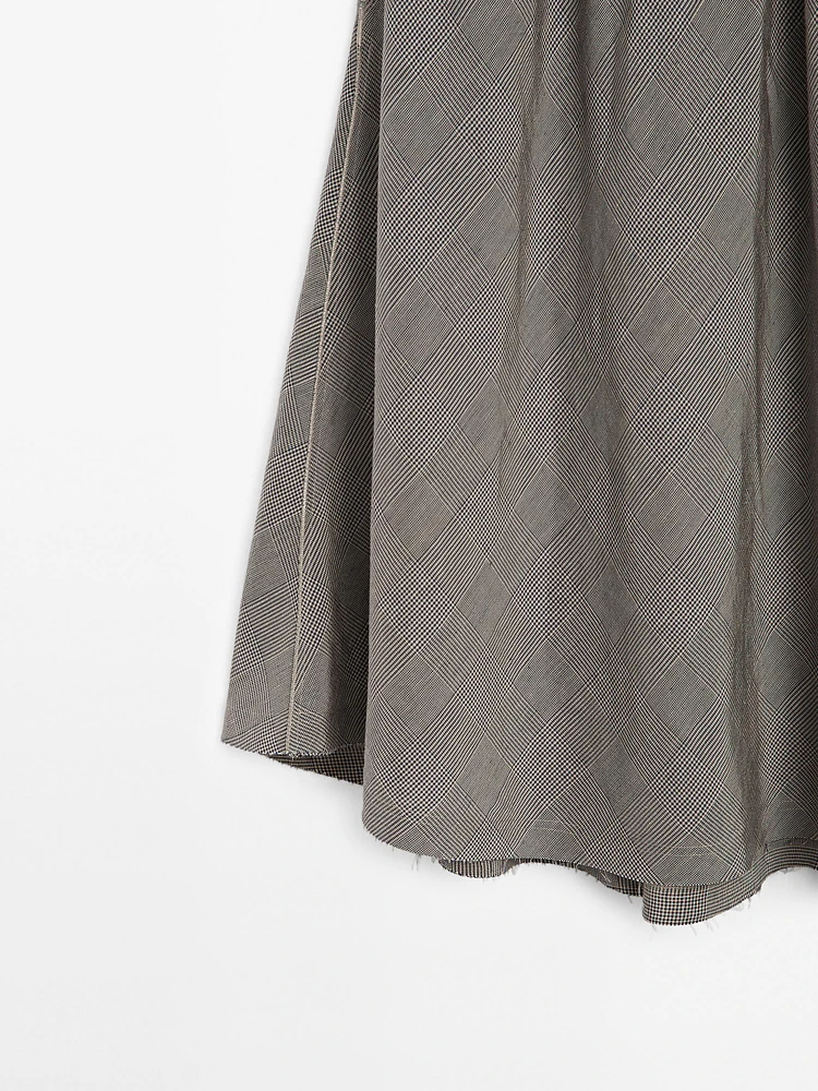 Flounce midi skirt with elastic detail