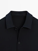 Cotton blend twill overshirt