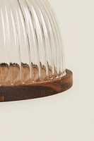 BOROSILICATE WOODEN CAKE DISH