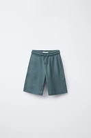 TEXTURED KNIT STRAIGHT SHORTS