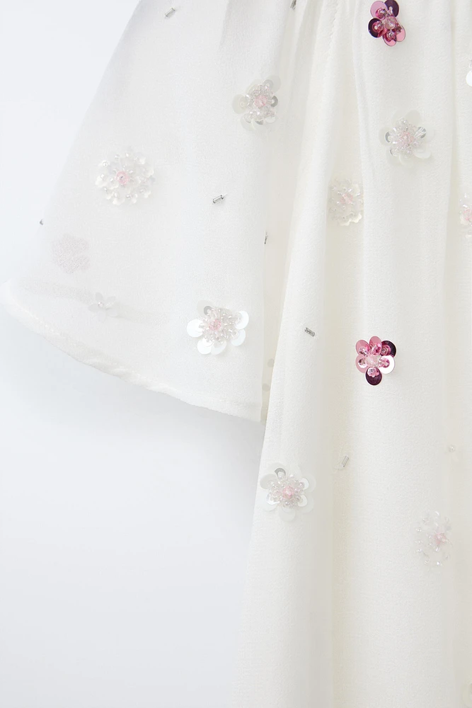 BEADED FLORAL DRESS