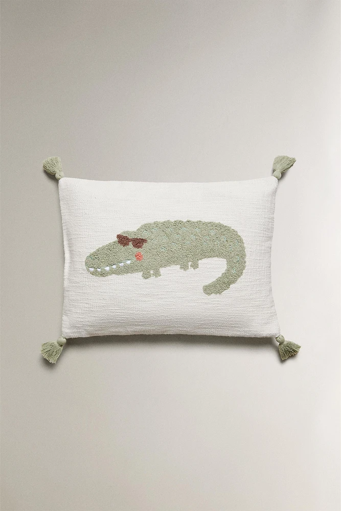 HOUSSE DE COUSSIN ENFANT TUFTING CROCODILE
