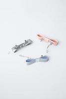 THREE-PACK OF BOW BARRETTES