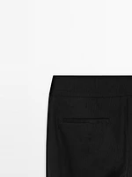 Straight-leg low-rise stretch trousers