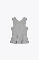 TEXTURED PEPLUM TOP