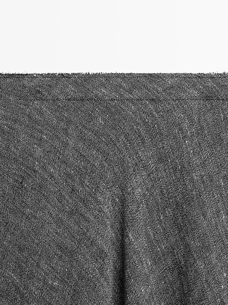 Linen blend midi skirt with flounce
