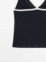 Top triangle maille pointelle