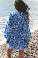 EMBROIDERED BELTED SHIRT DRESS