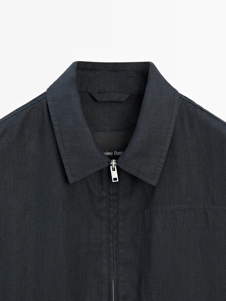 Veste fermeture Éclair 100 % lin