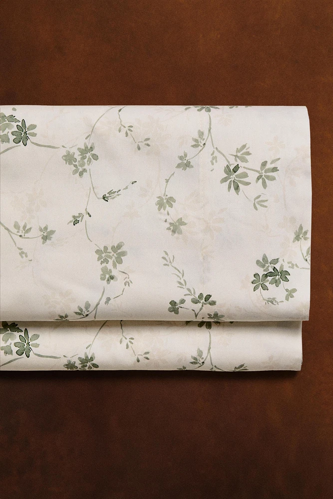 FLORAL PRINT SATEEN FLAT SHEET