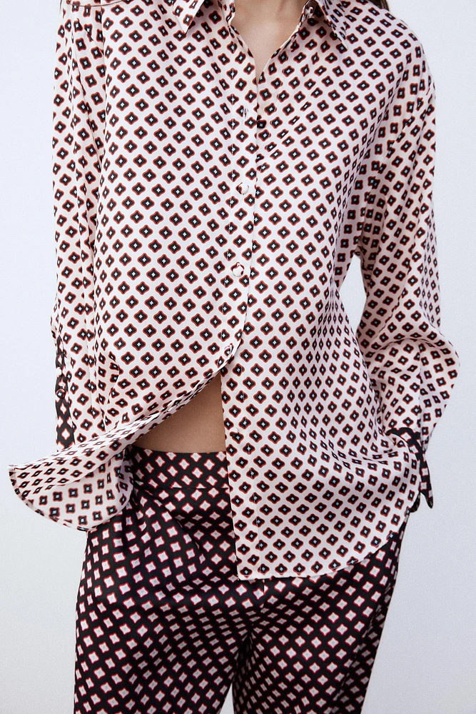 PRINTED SATIN SHIRT