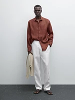 100% linen slim fit shirt