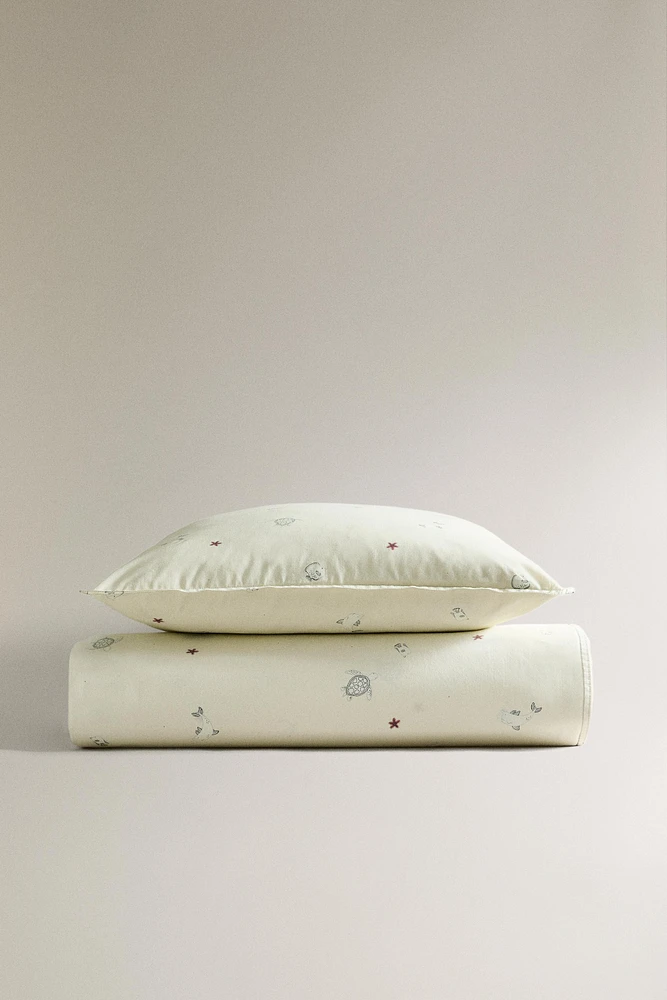HOUSSE DE COUETTE ENFANT IMPRIMÉ MARIN