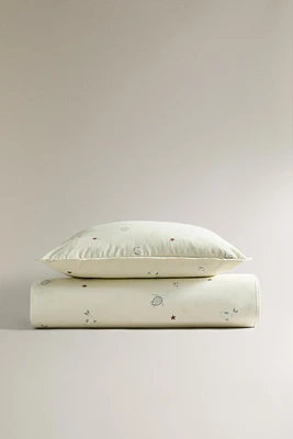 HOUSSE DE COUETTE ENFANT IMPRIMÉ MARIN