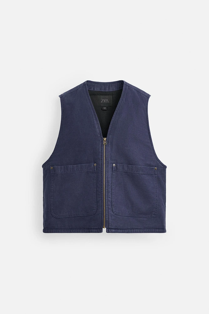 RELAXED FIT DENIM VEST