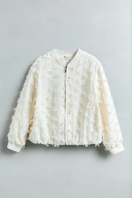 TULLE FLOWER BOMBER JACKET
