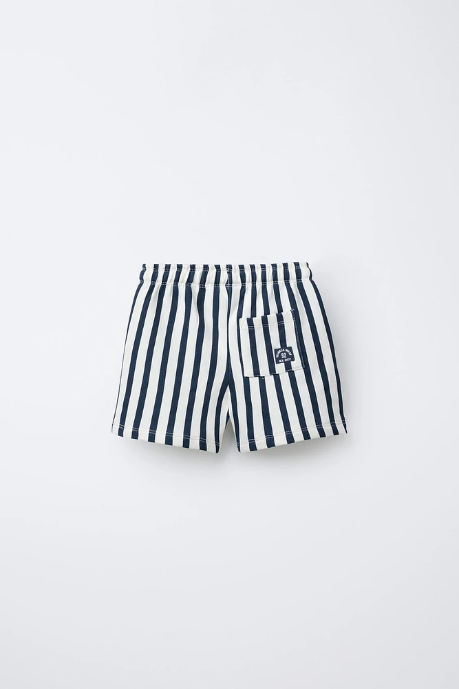 STRIPED PLUSH SHORTS