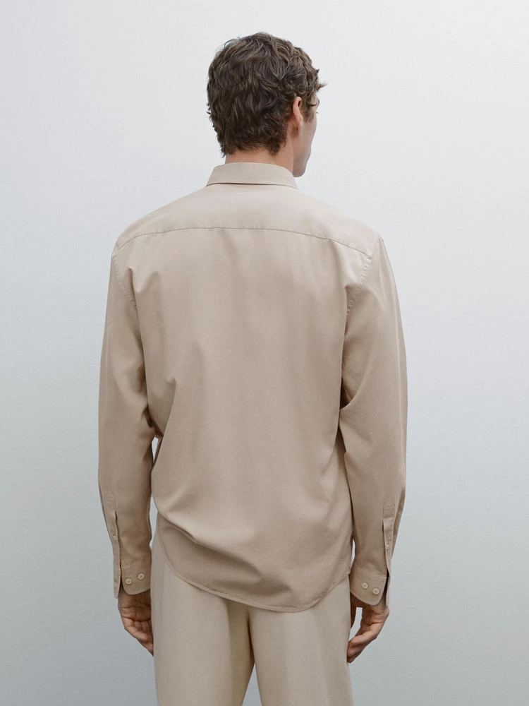 Chemise serge regular fit en coton mélangé